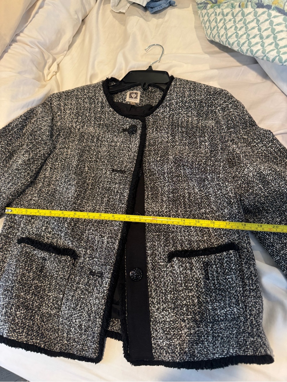 Anne Klein Black and White Tweed Jacket